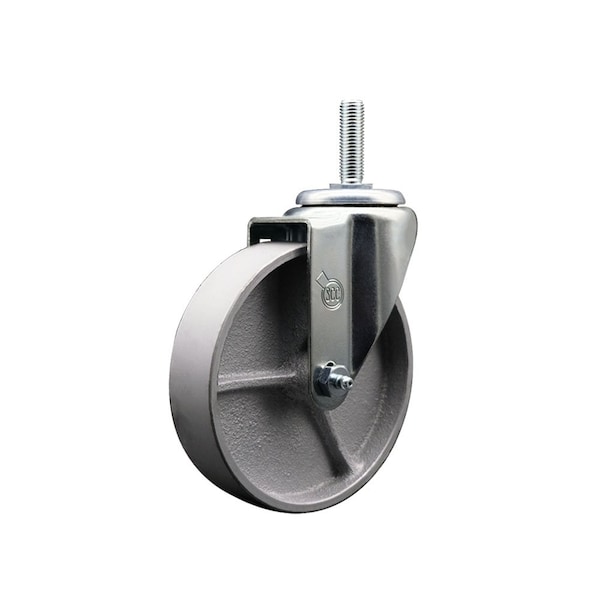 5 Inch Semi Steel Wheel Swivel 58 Inch Threaded Stem Caster Service Caster